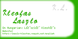 kleofas laszlo business card